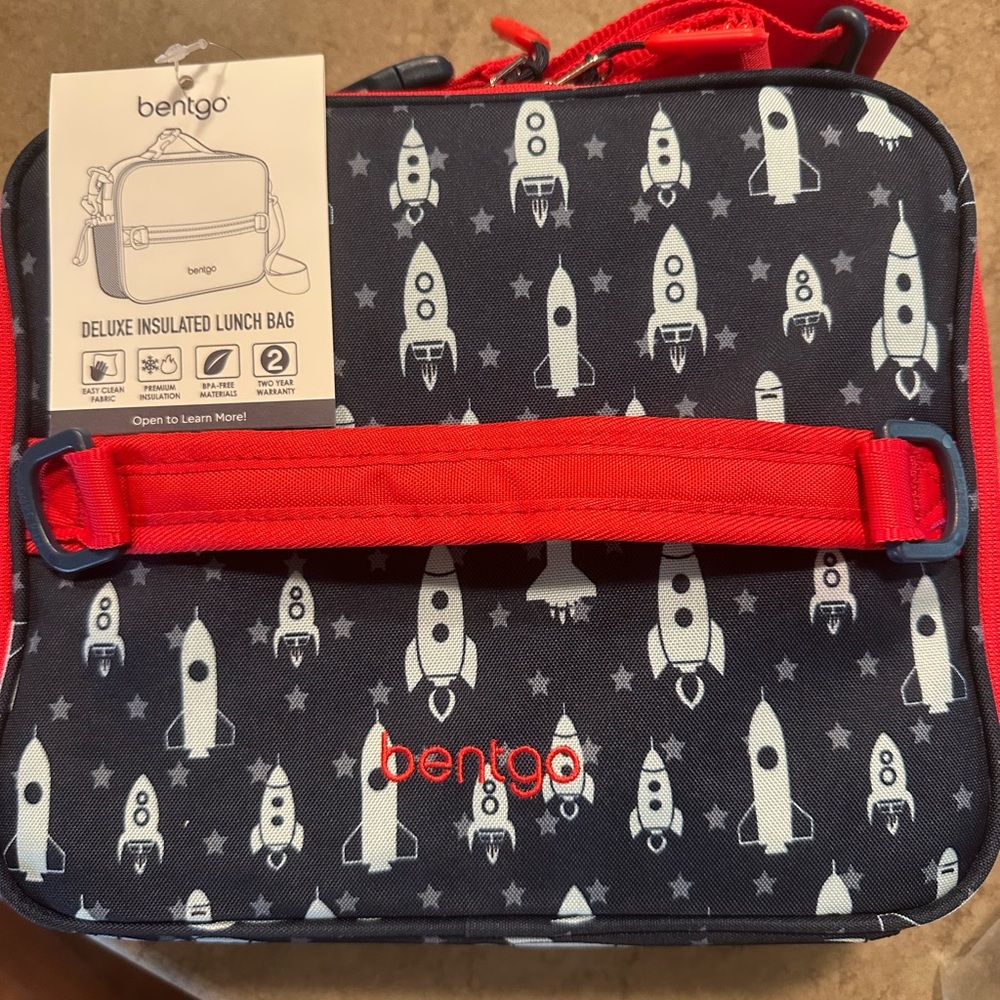 Bentgo Kids Rocket Lunch Bag - Red and Black